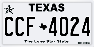 TX license plate CCF4024