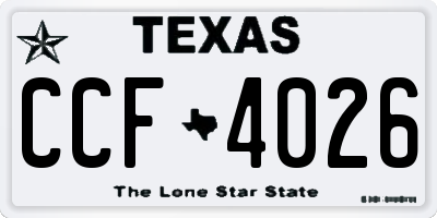 TX license plate CCF4026