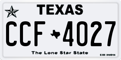 TX license plate CCF4027