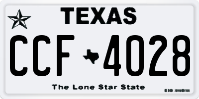 TX license plate CCF4028