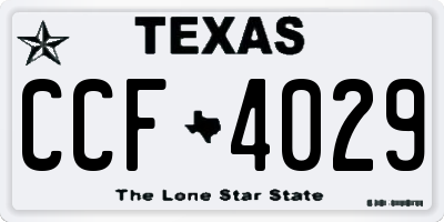 TX license plate CCF4029