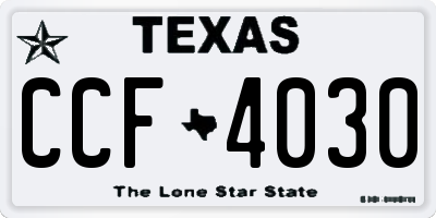 TX license plate CCF4030