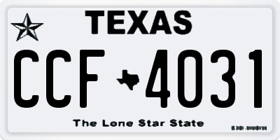 TX license plate CCF4031