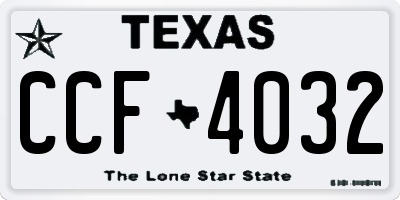 TX license plate CCF4032