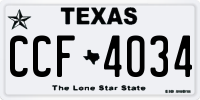 TX license plate CCF4034