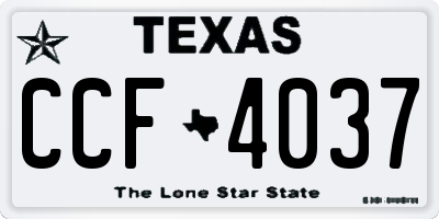 TX license plate CCF4037