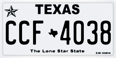 TX license plate CCF4038