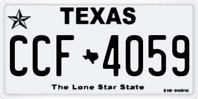TX license plate CCF4059