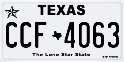TX license plate CCF4063