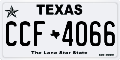 TX license plate CCF4066