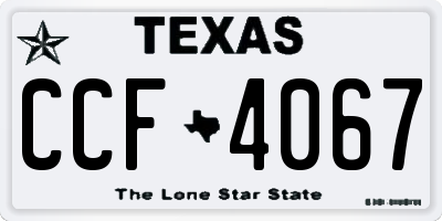 TX license plate CCF4067