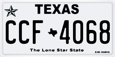TX license plate CCF4068
