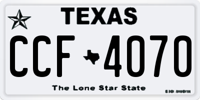 TX license plate CCF4070