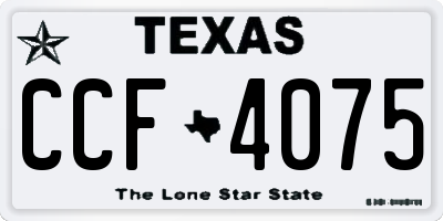 TX license plate CCF4075