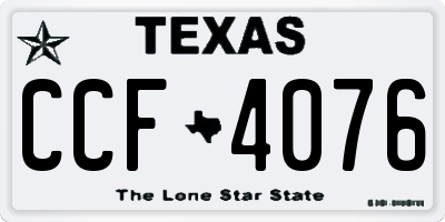 TX license plate CCF4076