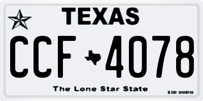 TX license plate CCF4078