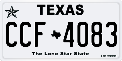 TX license plate CCF4083