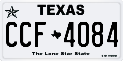 TX license plate CCF4084