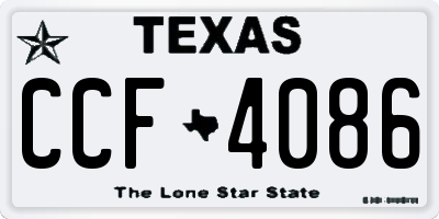 TX license plate CCF4086