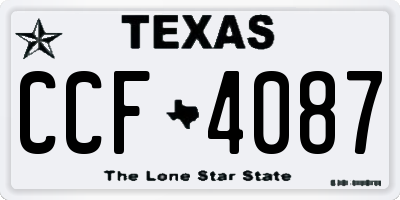 TX license plate CCF4087