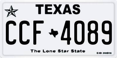 TX license plate CCF4089
