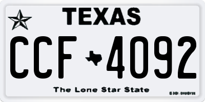 TX license plate CCF4092