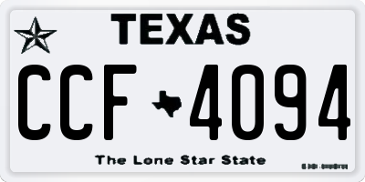 TX license plate CCF4094