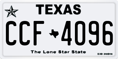 TX license plate CCF4096