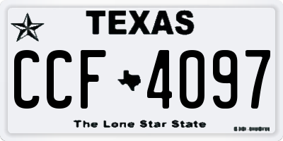 TX license plate CCF4097