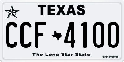 TX license plate CCF4100