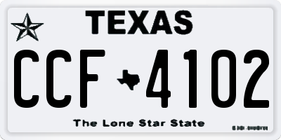TX license plate CCF4102