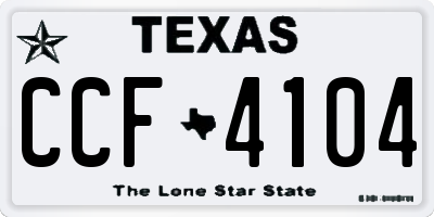TX license plate CCF4104