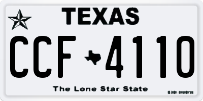 TX license plate CCF4110