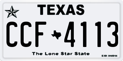 TX license plate CCF4113