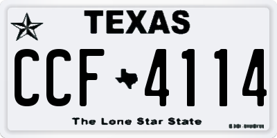 TX license plate CCF4114