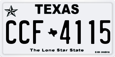 TX license plate CCF4115