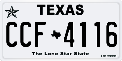 TX license plate CCF4116