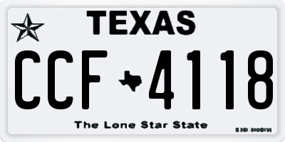 TX license plate CCF4118