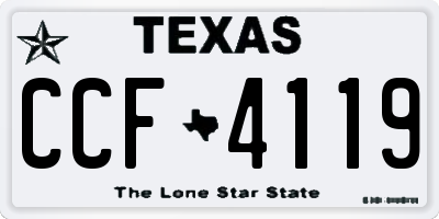 TX license plate CCF4119
