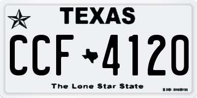 TX license plate CCF4120