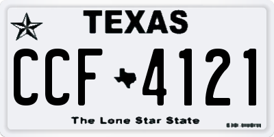 TX license plate CCF4121
