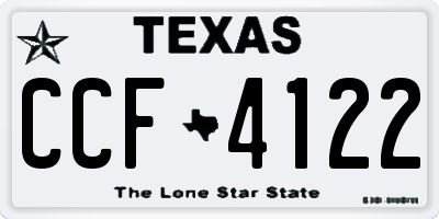 TX license plate CCF4122