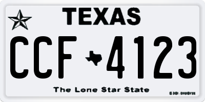 TX license plate CCF4123