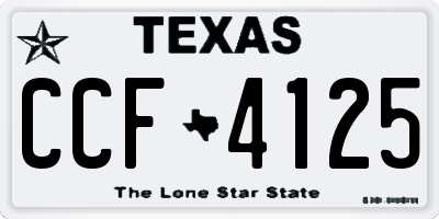 TX license plate CCF4125