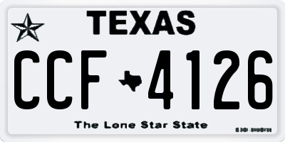 TX license plate CCF4126