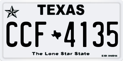 TX license plate CCF4135
