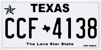 TX license plate CCF4138