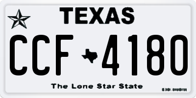 TX license plate CCF4180