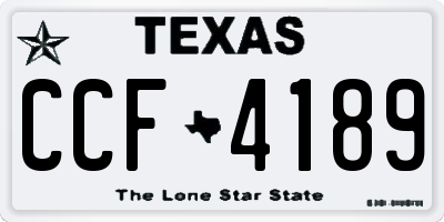 TX license plate CCF4189