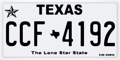 TX license plate CCF4192